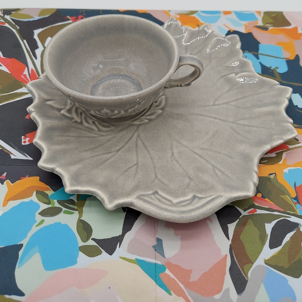 Gray Steubenville Teacup and Saucer Set Grey Minimalist Decor Romantic